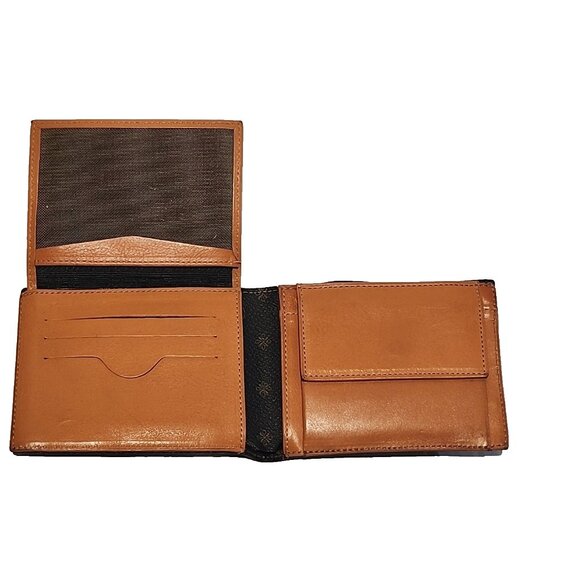 vintage VALLEVERDE Italy mens Bi fold Wallet Brown Leather coin pocket pelle - Picture 7 of 10